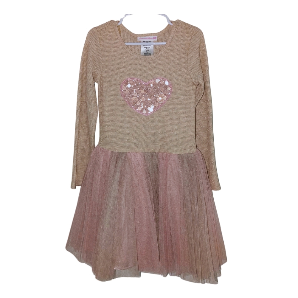 Bonnie Jean Girls Sequin Heart Dress